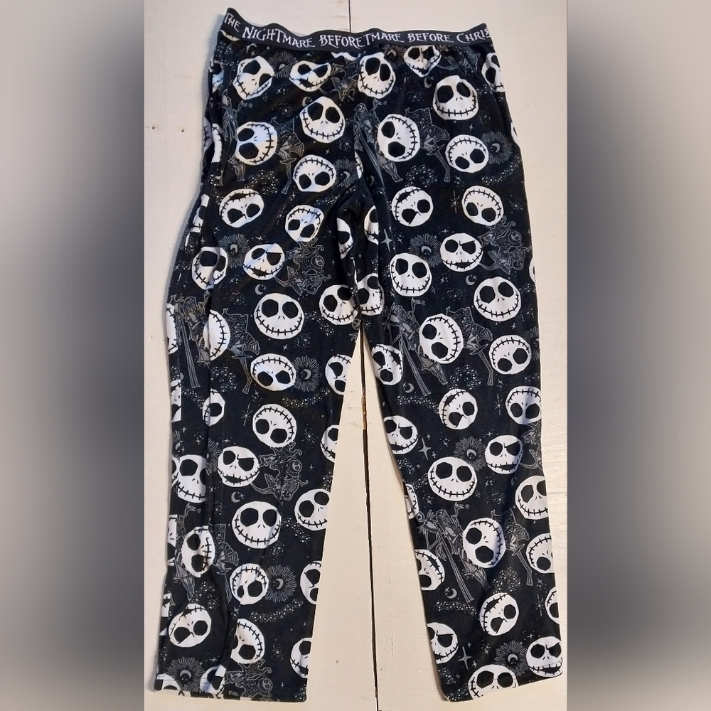 Nightmare Before Christmas Skull Print Pajama Lounge Pants SZ L
